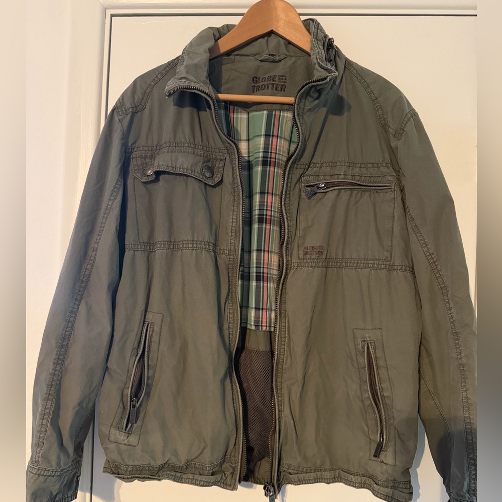 Trotters Olive Green Military Jacket